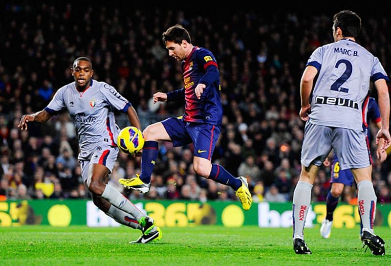 Messi's hot streak in 2012 continued at the turn of the new year